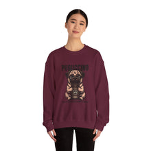 Load image into Gallery viewer, Pugcino Crewneck Sweatshirt, Cute Dog Lover Gift, Cozy Sweatshirt, Unisex Fashion, Pet Enthusiast Apparel, Perfect for Fall
