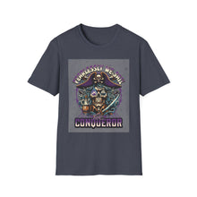 Load image into Gallery viewer, Pirate Conqueror T-Shirt | Unisex Softstyle Tee | Skull &amp; Crossbones Design | Perfect for Halloween, Pirate Parties, Casual Wear, Gift Ideas
