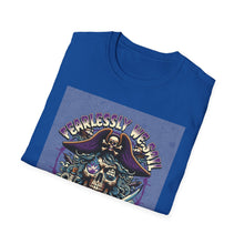 Load image into Gallery viewer, Pirate Conqueror T-Shirt | Unisex Softstyle Tee | Skull &amp; Crossbones Design | Perfect for Halloween, Pirate Parties, Casual Wear, Gift Ideas
