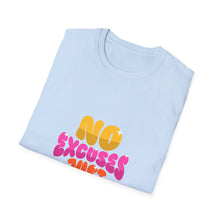 Load image into Gallery viewer, Motivational Unisex Softstyle T-Shirt - "No Excuses Just Results", Gym Shirt, Fitness Apparel, Casual Wear, Gift for Athletes
