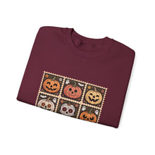 Load image into Gallery viewer, Halloween Pumpkin Patch Crewneck Sweatshirt, Cozy Fall Sweater, Unisex Halloween Apparel, Spooky Season Gear, Perfect for Halloween Parties

