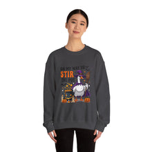 Load image into Gallery viewer, Halloween Unisex Sweatshirt - "On My Way to Stir the Pot" Funny Graphic Top, Cozy Fall Apparel, Gift for Witch Lovers, Halloween [...]
