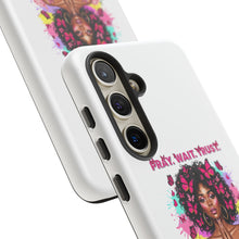 Load image into Gallery viewer, Inspirational Phone Case, Pray Wait Trust God Has a Plan, Spiritual Gift, Motivational Decor, Faith-Based Accessory
