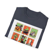 Load image into Gallery viewer, Halloween Themed T-Shirt, Unisex Softstyle Tee for Fall, Trick or Treat Shirt, Spooky Casual Wear, Halloween Party Apparel
