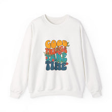 Load image into Gallery viewer, Good Vibes Sweatshirt, Cozy Crewneck with Positive Message, Perfect Gift for Friends, Casual Wear, Autumn Fashion, Unisex Clothing
