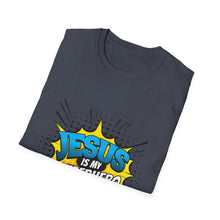 Load image into Gallery viewer, Superhero Jesus T-Shirt, Christian Graphic Tee, Unisex Softstyle Shirt, Religious Apparel, Faith-Based Gift, Casual Wear

