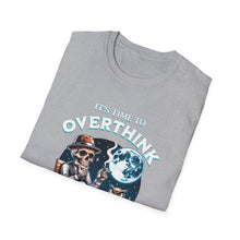 Load image into Gallery viewer, Skull &amp; Moon Graphic T-Shirt, Unisex Halloween Tee, Cute Skeleton Apparel, Perfect for Fall, Spooky Vibes Fashion
