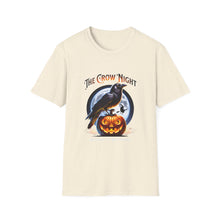 Load image into Gallery viewer, Halloween Crow Night Unisex T-Shirt, Spooky Graphic Tee, Gift for Halloween Lovers, Fall Fashion, Mens Womens Shirt
