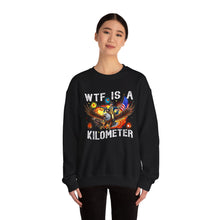 Load image into Gallery viewer, WTF Is A Kilometer Sweatshirt, Funny Gift for Friends, Unisex Crewneck, Casual Wear, Travel Humor, Perfect for Holidays
