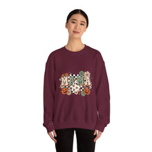 Load image into Gallery viewer, Fall Vibes Mama Sweatshirt, Cozy Crewneck for Moms, Halloween Gift, Seasonal Apparel, Autumn Fashion
