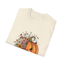 Load image into Gallery viewer, Cozy Spooky Vibes Unisex T-Shirt, Halloween Tee, Fall Apparel, Pumpkin Shirt, Casual Halloween Wear, Gift for Friends

