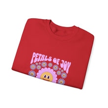 Load image into Gallery viewer, Petals of Joy Crewneck Sweatshirt, Happy Vibes Apparel, Gift for Friends, Spring Casual Wear, Youthful Style
