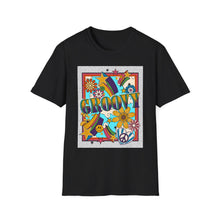 Load image into Gallery viewer, Groovy Unisex Softstyle T-Shirt, Retro Graphic Tee, Peace Sign Shirt, Flower Power Top, Vintage Style Apparel, Bohemian Summer Tee
