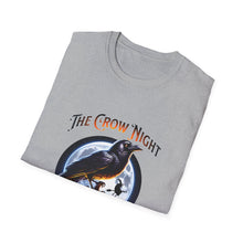 Load image into Gallery viewer, Halloween Crow Night Unisex T-Shirt, Spooky Graphic Tee, Gift for Halloween Lovers, Fall Fashion, Mens Womens Shirt
