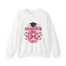 Load image into Gallery viewer, Graduate Girl 2025 Sweatshirt, Graduation Gift, Cozy Crewneck, Class of 2025, Celebrate Success, Trendy Sweatshirt
