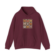 Load image into Gallery viewer, Spooky Halloween Hoodie with Pumpkin Faces, Unisex Sweatshirt, Cozy Fall Fashion, Halloween Gift, Casual Autumn Wear
