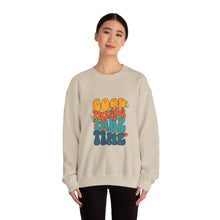 Load image into Gallery viewer, Good Vibes Sweatshirt, Cozy Crewneck with Positive Message, Perfect Gift for Friends, Casual Wear, Autumn Fashion, Unisex Clothing
