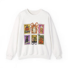 Load image into Gallery viewer, Halloween-Themed Crewneck Sweatshirt, Cozy Unisex Crew, Fall Fashion, Pumpkin Decor, Seasonal Gift, Cute Sweatshirt for October
