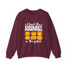 Load image into Gallery viewer, Halloween Pumpkin Crewneck Sweatshirt, Unisex Fall Apparel, Cozy Sweatshirt, Halloween Gift, Pumpkin Design, Casual Wear, Autumn Fashion
