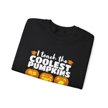Load image into Gallery viewer, Halloween Pumpkin Crewneck Sweatshirt, Unisex Fall Apparel, Cozy Sweatshirt, Halloween Gift, Pumpkin Design, Casual Wear, Autumn Fashion

