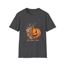 Load image into Gallery viewer, Cozy Spooky Vibes Unisex T-Shirt, Halloween Tee, Fall Apparel, Pumpkin Shirt, Casual Halloween Wear, Gift for Friends

