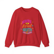 Load image into Gallery viewer, Brightening the World Crewneck Sweatshirt, Cozy Unisex Pullover, Perfect Gift for Friends, Inspirational Apparel for Every Occasion, [...]

