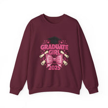 Load image into Gallery viewer, Graduate Girl 2025 Sweatshirt, Graduation Gift, Cozy Crewneck, Class of 2025, Celebrate Success, Trendy Sweatshirt
