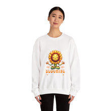 Load image into Gallery viewer, Blooming Sunflower Sweatshirt, Positive Vibes Crewneck, Gift for Garden Lovers, Cozy Spring Apparel, Unisex Flower Design
