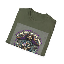 Load image into Gallery viewer, Pirate Conqueror T-Shirt | Unisex Softstyle Tee | Skull &amp; Crossbones Design | Perfect for Halloween, Pirate Parties, Casual Wear, Gift Ideas
