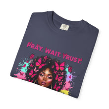 Load image into Gallery viewer, Pray Wait Trust T-Shirt, Inspirational Tee, Faith Shirt, Unique Gift, Spiritual Apparel, God Has a Plan Top
