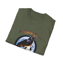 Load image into Gallery viewer, Halloween Crow Night Unisex T-Shirt, Spooky Graphic Tee, Gift for Halloween Lovers, Fall Fashion, Mens Womens Shirt
