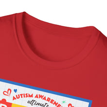 Load image into Gallery viewer, Autism Awareness Bingo T-Shirt, Unisex Softstyle Tee for Fundraising Events, Family Gatherings, Awareness Month, Gift for Supporters
