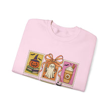 Load image into Gallery viewer, Halloween-Themed Crewneck Sweatshirt, Cozy Unisex Crew, Fall Fashion, Pumpkin Decor, Seasonal Gift, Cute Sweatshirt for October
