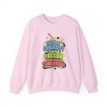 Load image into Gallery viewer, Curiosity Passion Crewneck Sweatshirt - Motivational Gift for Students, Education Inspiration, Cozy Unisex Sweater, Unique Teacher [...]
