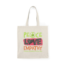 Load image into Gallery viewer, Natural Tote Bag - Peace Love Empathy "Spread Kindness Every Day" - Eco-Friendly Shopping Bag, Gift for Friends, Festival Bag, [...]
