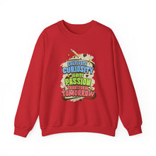 Load image into Gallery viewer, Curiosity Passion Crewneck Sweatshirt - Motivational Gift for Students, Education Inspiration, Cozy Unisex Sweater, Unique Teacher [...]
