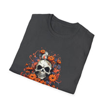 Load image into Gallery viewer, Seasonal Skull Graphic Unisex T-Shirt, Halloween Shirt, Edgy Apparel, Gift for Him/Her, Casual Wear, Trendy Tee

