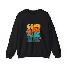 Load image into Gallery viewer, Good Vibes Sweatshirt, Cozy Crewneck with Positive Message, Perfect Gift for Friends, Casual Wear, Autumn Fashion, Unisex Clothing
