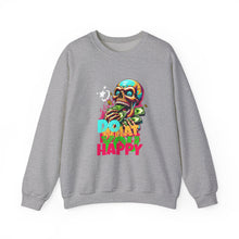 Load image into Gallery viewer, Funny Skull Quotes Unisex Sweatshirt, Happy Vibes Sweater, Silly Skeleton Jumper, Motivational Pullover, Cool Graphic Crewneck, Comfortable
