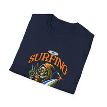 Load image into Gallery viewer, Surfing Afterlife T-Shirt, Unisex Graphic Tee, Beachwear, Gift for Surfers, Casual Summer Style, Unique Statement Shirt
