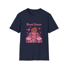 Load image into Gallery viewer, Breast Cancer Survivor T-Shirt, Unisex Softstyle Tee, Supportive Shirt, Gift for Survivors, Awareness Month Apparel
