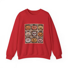 Load image into Gallery viewer, Halloween Pumpkin Patch Crewneck Sweatshirt, Cozy Fall Sweater, Unisex Halloween Apparel, Spooky Season Gear, Perfect for Halloween Parties
