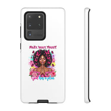 Load image into Gallery viewer, Inspirational Phone Case, Pray Wait Trust God Has a Plan, Spiritual Gift, Motivational Decor, Faith-Based Accessory
