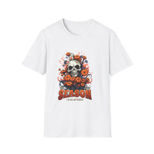Load image into Gallery viewer, Seasonal Skull Graphic Unisex T-Shirt, Halloween Shirt, Edgy Apparel, Gift for Him/Her, Casual Wear, Trendy Tee
