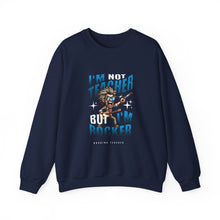 Load image into Gallery viewer, Cool Teacher Rocker Sweatshirt, Unisex Crewneck, Gift for Teachers, Music Lover Apparel, Teacher Appreciation Day, Casual Wear
