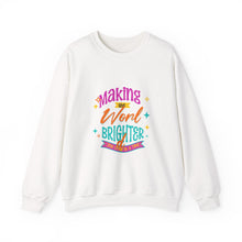 Load image into Gallery viewer, Brightening the World Crewneck Sweatshirt, Cozy Unisex Pullover, Perfect Gift for Friends, Inspirational Apparel for Every Occasion, [...]
