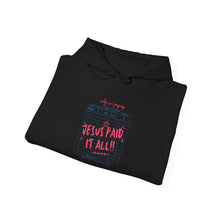 Load image into Gallery viewer, Faith-Inspired Unisex Hoodie, Cozy Christian Sweatshirt, Religious Gift for Him/Her, Jesus Paid It All Merchandise, Perfect for Church [...]
