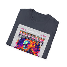 Load image into Gallery viewer, Freedom Graphic Tee for Rebels, Unisex Softstyle T-Shirt, Casual Wear, Gift for Independence Day, Alternative Fashion, Festival Outfit

