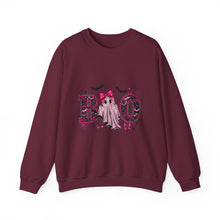 Load image into Gallery viewer, Boo Ghost Halloween Sweatshirt, Unisex Cozy Crewneck, Spooky Season Apparel, Cute Halloween Gift, Fall Fashion
