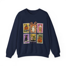 Load image into Gallery viewer, Halloween-Themed Crewneck Sweatshirt, Cozy Unisex Crew, Fall Fashion, Pumpkin Decor, Seasonal Gift, Cute Sweatshirt for October
